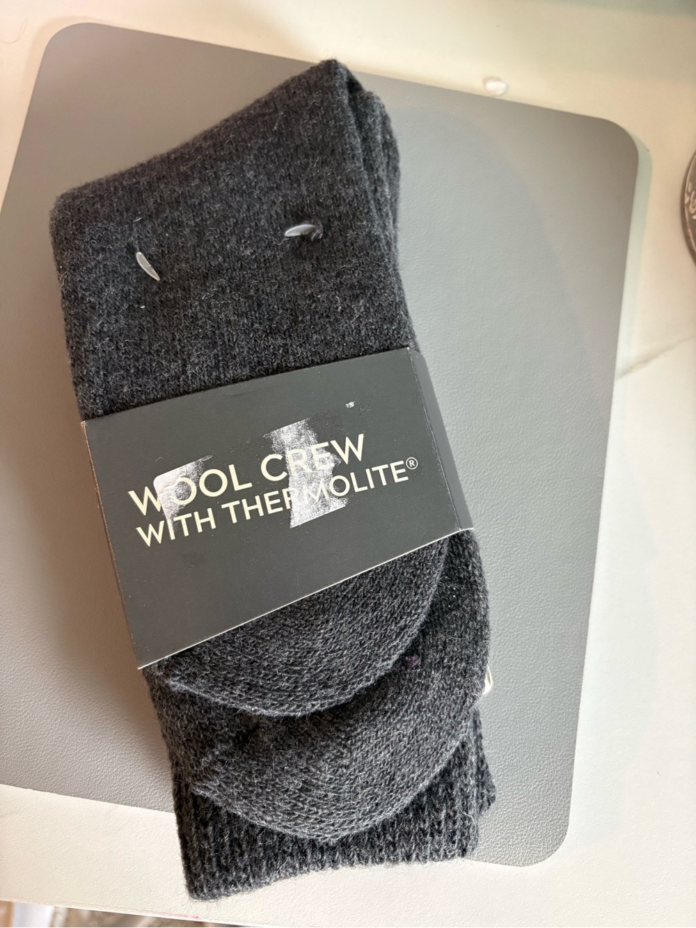 Alpine Wool Crew Socks — Dark Charcoal Gray